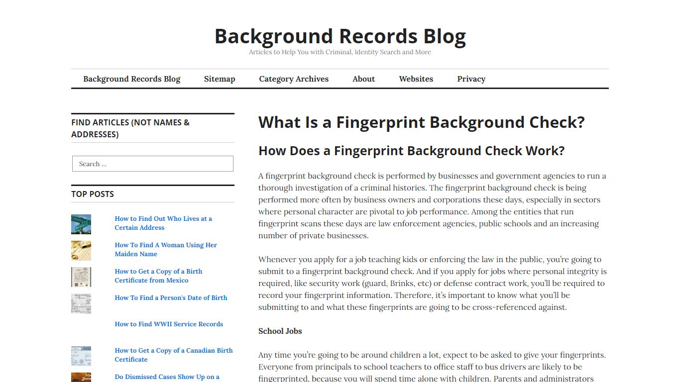 What Is a Fingerprint Background Check?